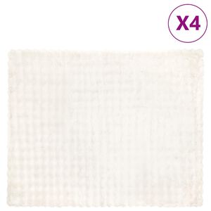 vidaXL Ψεύτικη κουβέρτα από κουνέλι 4 pcs Λευκό 130 x 150 cm