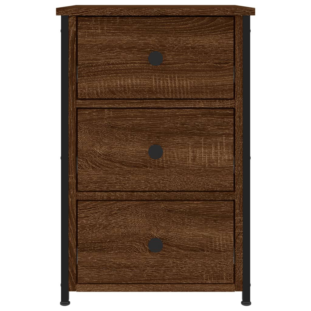 vidaXL Κομοδίνα 2 τεμ. Καφέ Δρυς 40x36x60 εκ. από Επεξεργασμένο Ξύλο