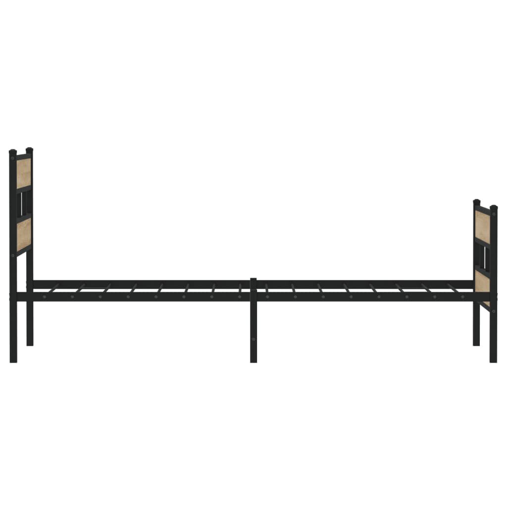 vidaXL Σκελετός Κρεβ. Χωρίς Στρώμα Sonoma Δρυς 90x200 εκ. Μεταλλικό