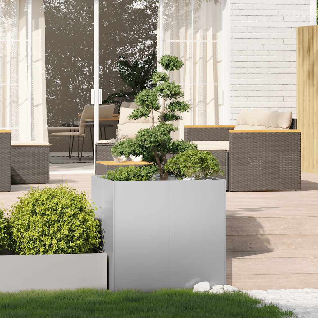 vidaXL Ζαρντινιέρα 80x80x80 εκ. από Γαλβανισμένο Ατσάλι