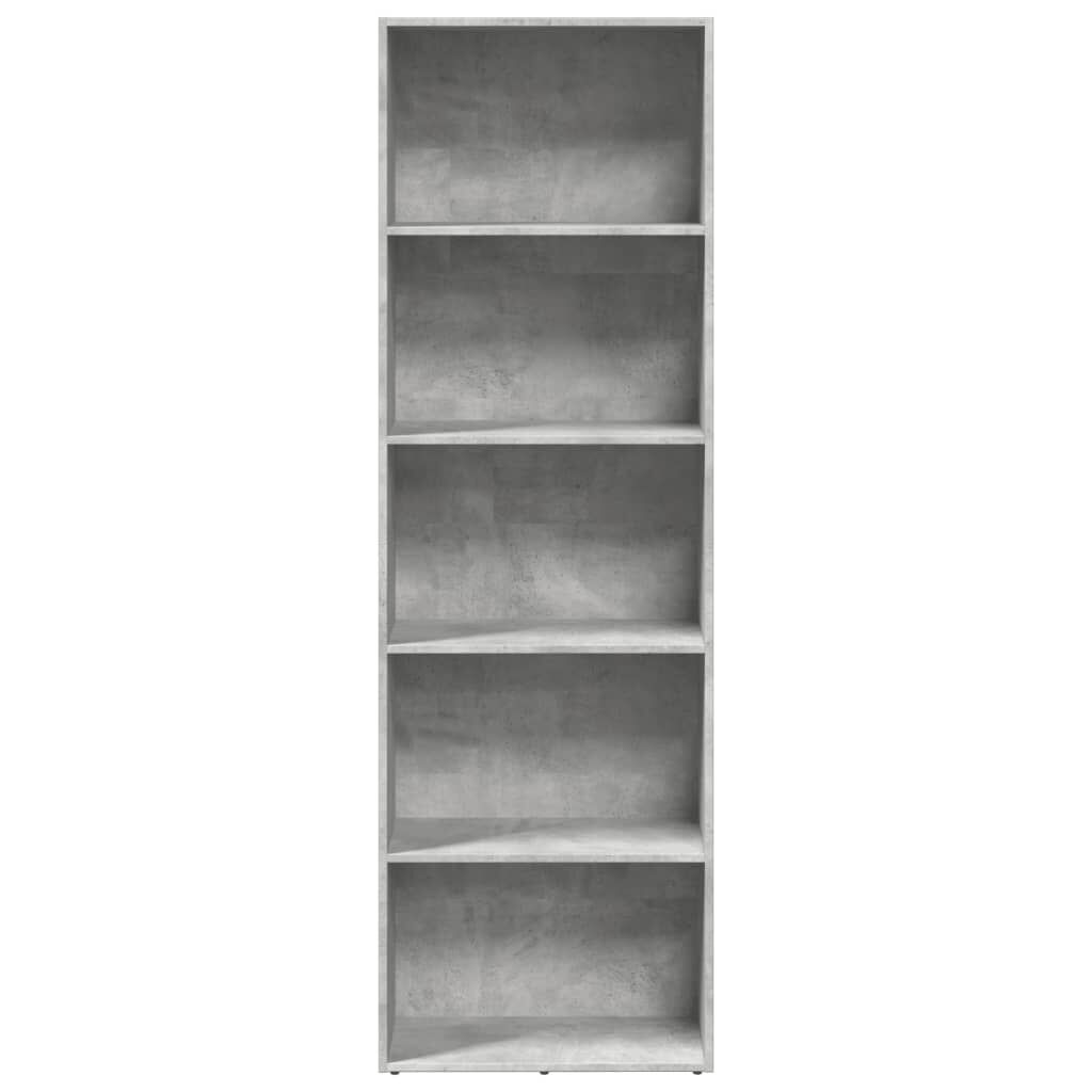vidaXL Βιβλιοθήκη Γκρι Σκυροδέματος 60x30x189 εκ. Επεξεργ. Ξύλο