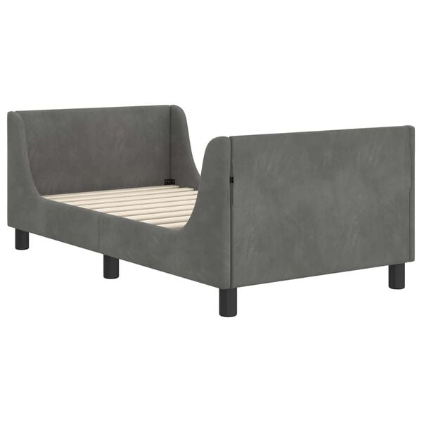 vidaXL Κρεβάτι Παιδικής Κρεβατοκάμαρας με Κεφαλάκι Σκούρο Γκρι