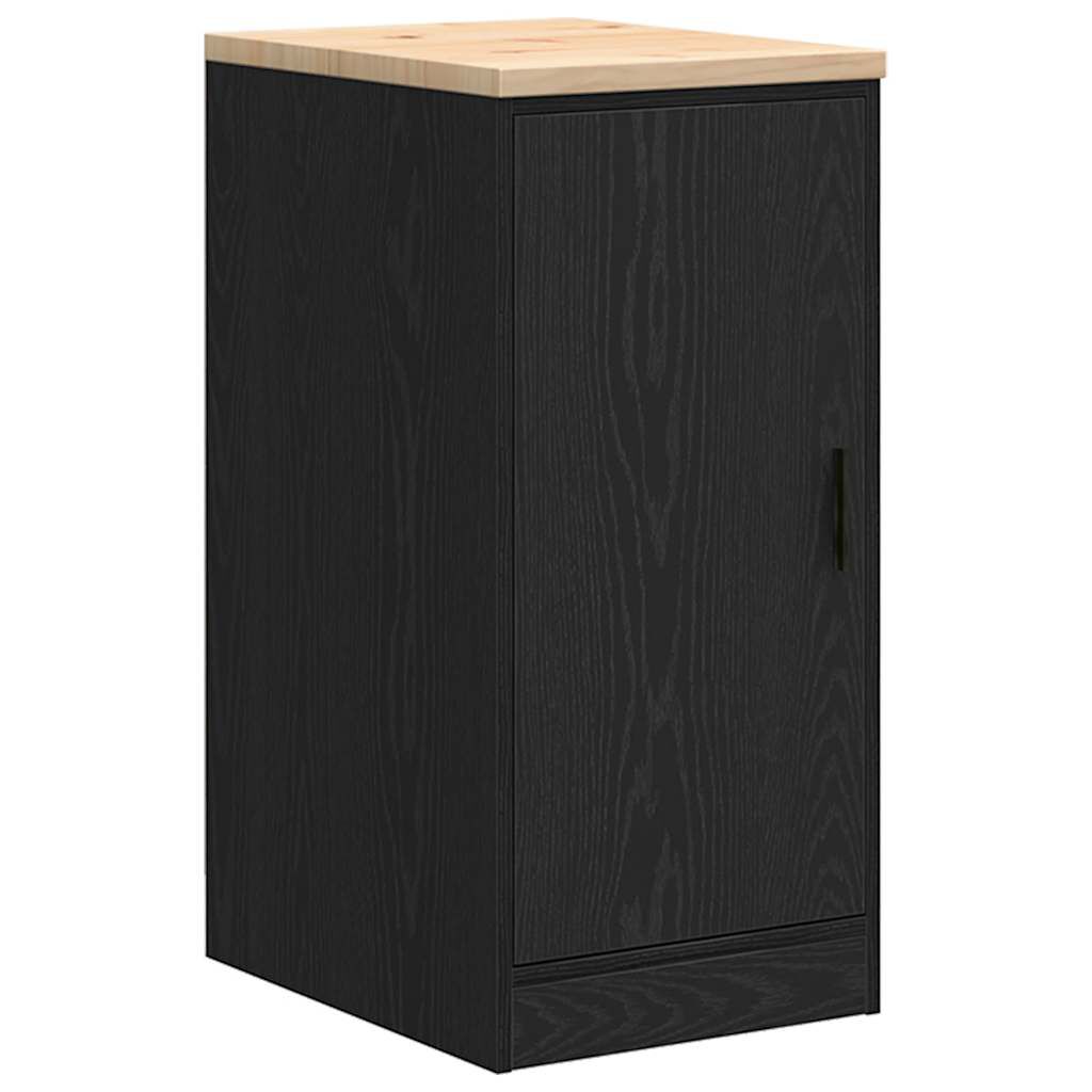 vidaXL ντουλάπι αποθήκευσης γκαράζ μαύρο 40x51x85 εκ μασίφ ξύλο πεύκο