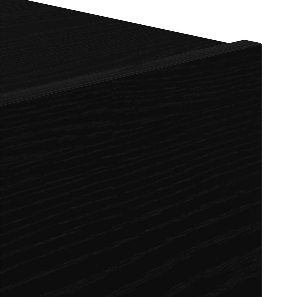 vidaXL Κομοδίνο με LED τοποθετημένο στον τοίχο Μαύρη Δρυς 50x39x41 εκ