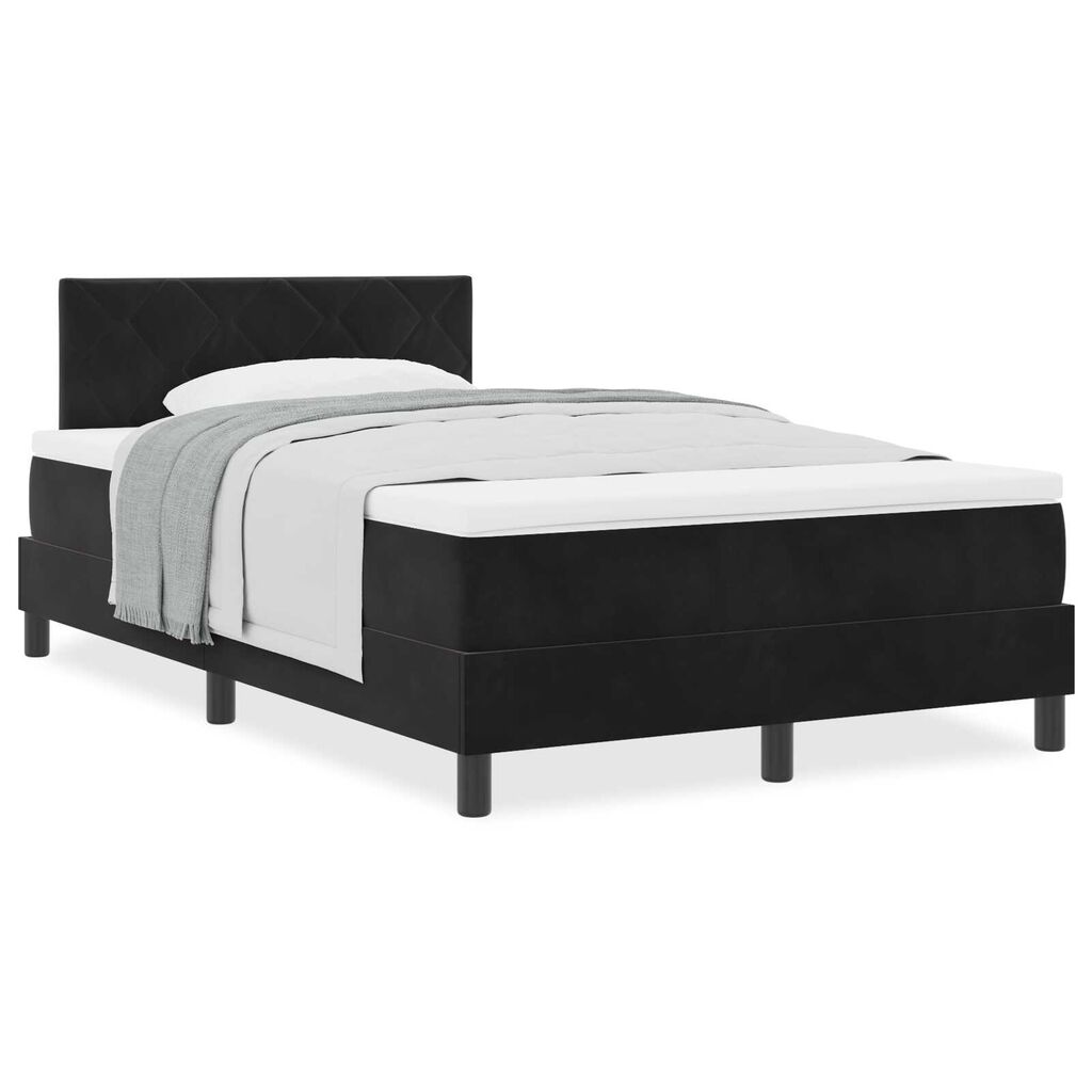 vidaXL Κρεβάτι με Ελατήρια και Στρώμα Μαύρο 120 x 190 cm ύφασμα