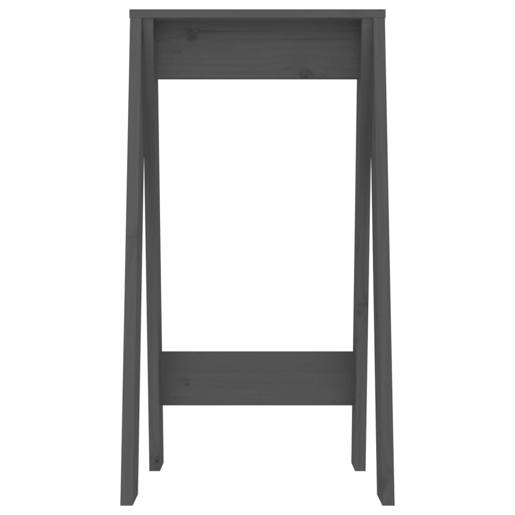 vidaXL Σκαμπό 2 Τεμ. Γκρι 40x40x75 εκ. από Μασίφ Ξύλο Πεύκου