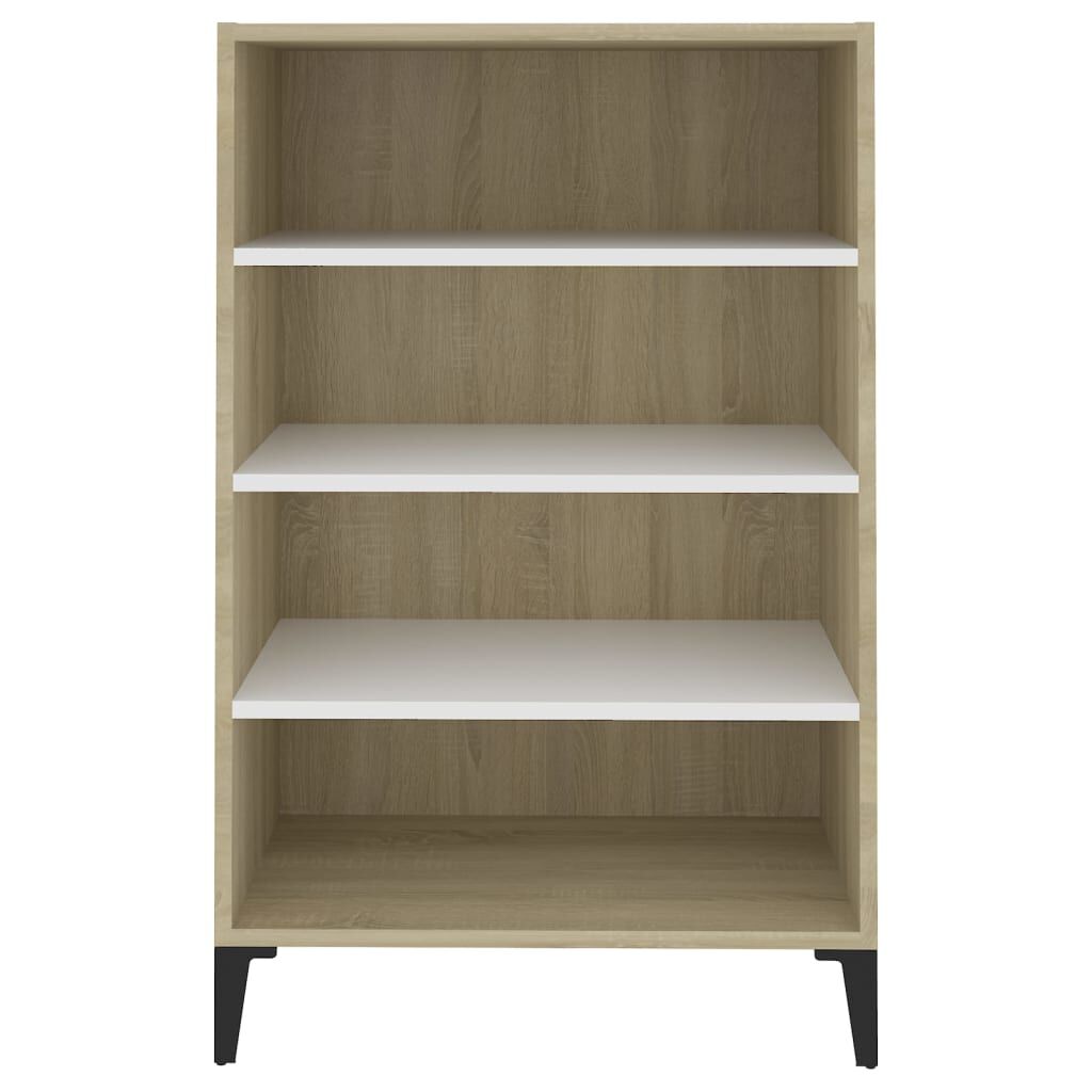 vidaXL Ραφιέρα Λευκό και Sonoma Δρυς 57 x 35 x 90 εκ. από Επεξ. Ξύλο