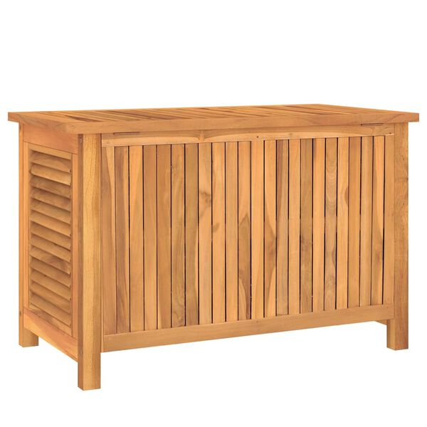 vidaXL Μπαούλο Αποθήκευσης Κήπου με Τσάντα 90x50x58 εκ Μασίφ Ξύλο Teak
