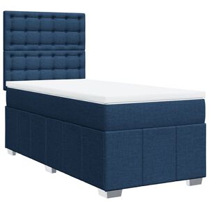 vidaXL Κρεβάτι Boxspring με Στρώμα Μπλε 80x200 εκ. Υφασμάτινο