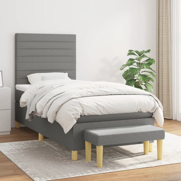 vidaXL &Kappa;&rho;&epsilon;&beta;ά&tau;&iota; Boxspring &mu;&epsilon; &Sigma;&tau;&rho;ώ&mu;&alpha; &Sigma;&kappa;&omicron;ύ&rho;&omicron; &Gamma;&kappa;&rho;&iota; 90x190 &epsilon;&kappa;. &Upsilon;&phi;&alpha;&sigma;&mu;ά&tau;&iota;&nu;&omicron;