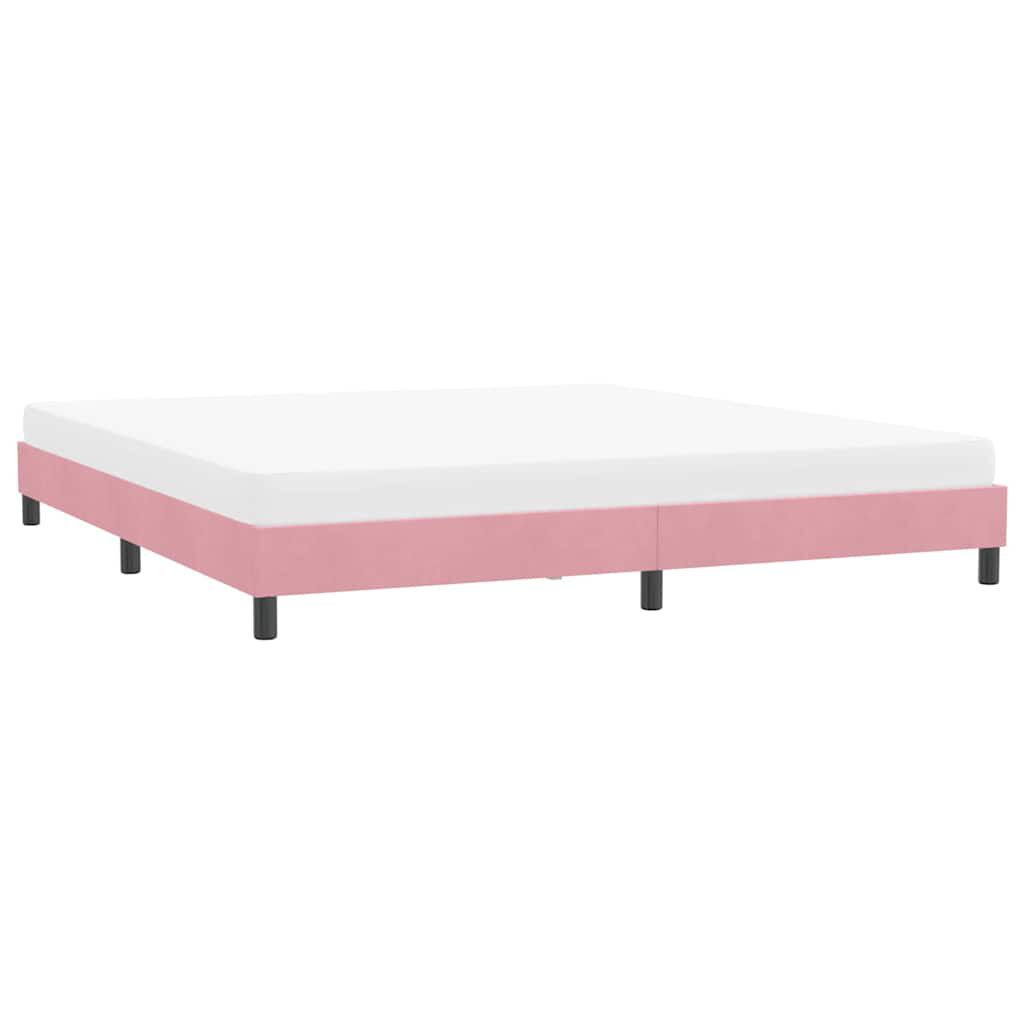 vidaXL Πλαίσιο κρεβατιού χωρίς στρώμα ροζ 180x220 cm Βελούδινο