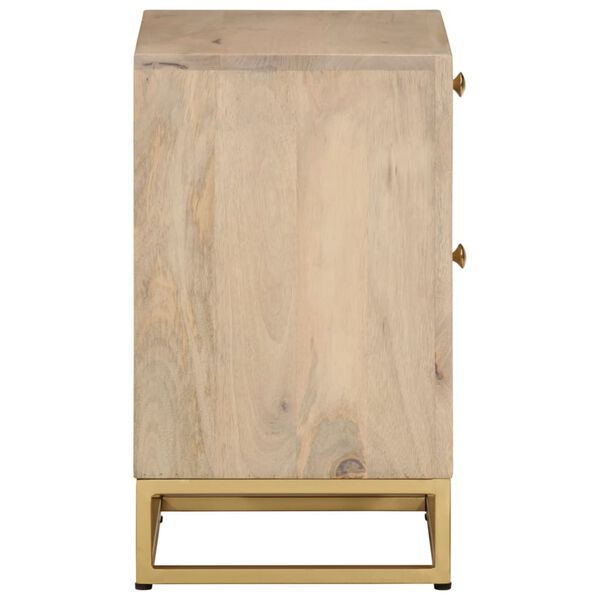 vidaXL Κομοδίνο 40 x 30 x 50 εκ. από Μασίφ Ξύλο Μάνγκο και Σίδηρο