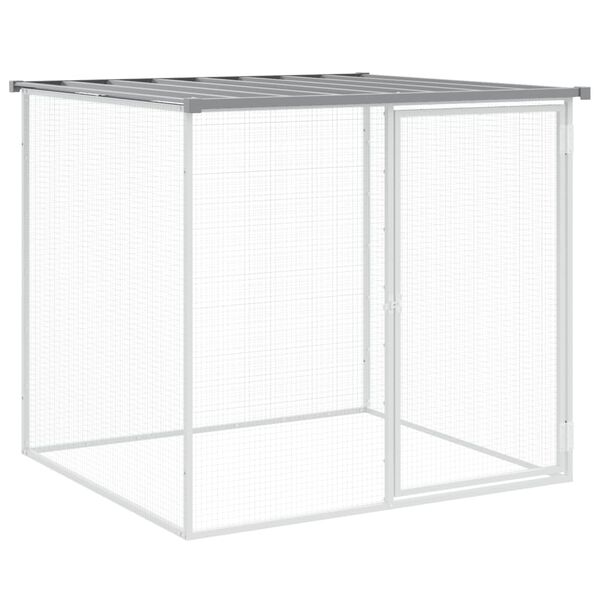 vidaXL Κοτέτσι - Κλουβί με Στέγη Αν. Γκρι 403x98x90 εκ. Γαλβαν. Ατσάλι