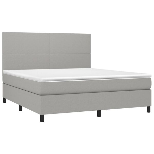 vidaXL &Kappa;&rho;&epsilon;&beta;ά&tau;&iota; Boxspring &mu;&epsilon; &Sigma;&tau;&rho;ώ&mu;&alpha; & LED &Alpha;&nu;.&Gamma;&kappa;&rho;&iota; 180x200&epsilon;&kappa;. &Upsilon;&phi;&alpha;&sigma;&mu;ά&tau;&iota;&nu;&omicron;