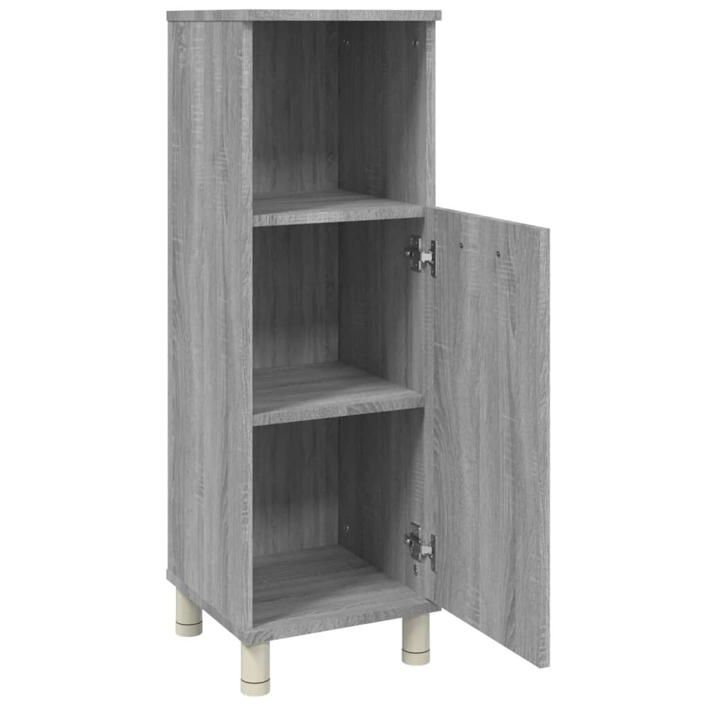 vidaXL Ντουλάπι Μπάνιου Γκρι Sonoma 30x30x95 εκ. Επεξεργασμένο Ξύλο