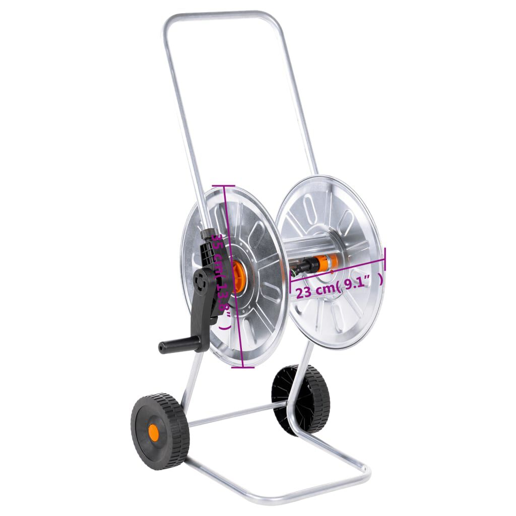 vidaXL Ανέμη Ποτίσματος Τροχήλατη για 50 μ. 1/2" ή 35 μ. 3/4" Ατσάλινη
