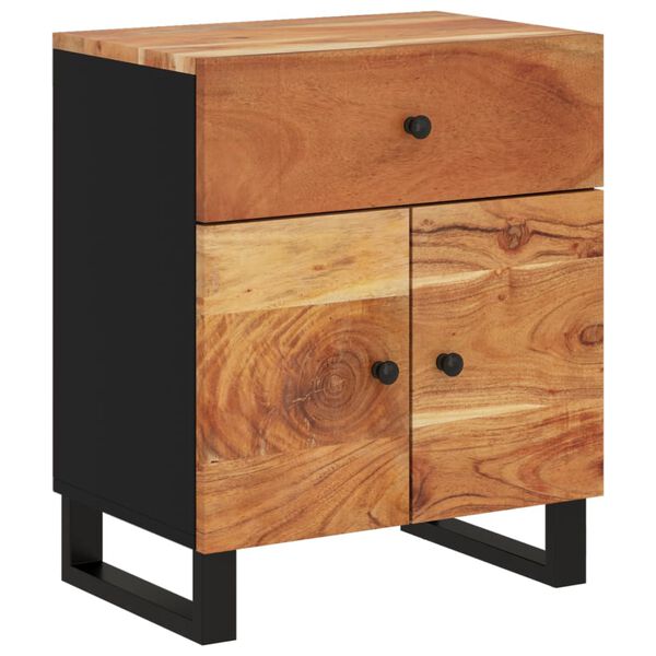 vidaXL Κομοδίνο 50 x 33 x 60 εκ. Μασίφ Ξύλο Ακακίας & Επεξεργ. Ξύλο