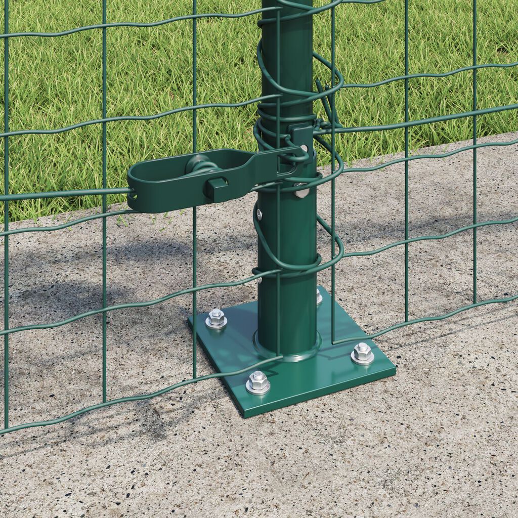 vidaXL Στυλίσκοι φράχτη με βάση 13 τεμ Ø32mm 90cm Γαλβανισμένος Χάλυψ