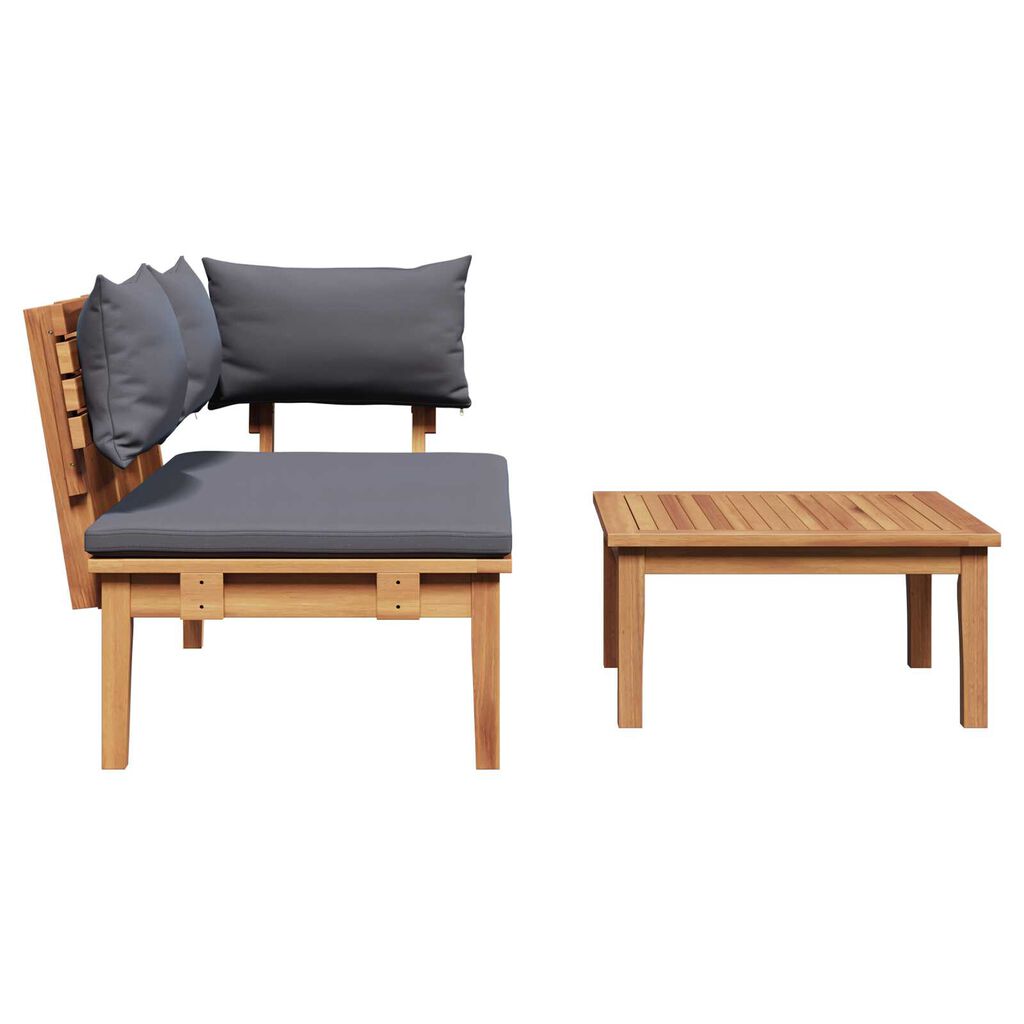 vidaXL Παγκάκι κήπου 2 pcs Καφέ Μασίφ ξύλο teak