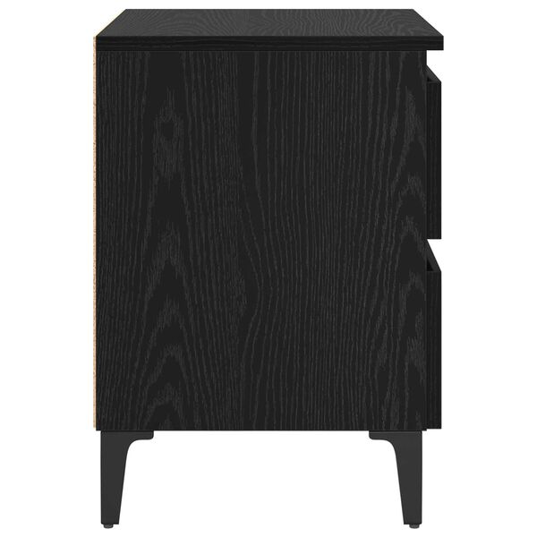 vidaXL Κομοδίνο Μαύρη δρυς 40 x 35 x 50 εκ. Επεξεργασμένο ξύλο