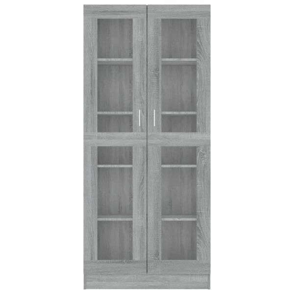 vidaXL Βιτρίνα Γκρι Sonoma 82,5x30,5x185,5 εκ. από Επεξεργασμένο Ξύλο