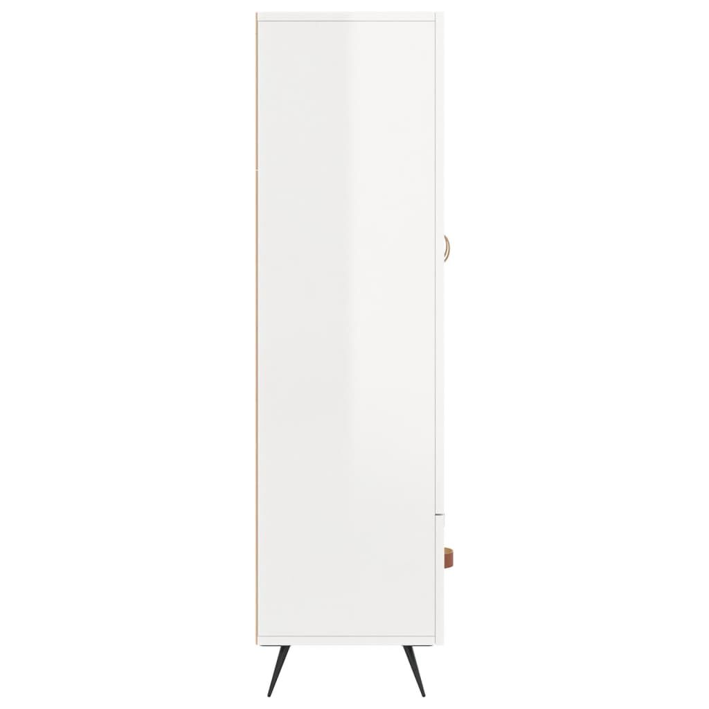 vidaXL Ντουλάπα Γυαλ. Λευκό 69,5 x 31 x 115 εκ. από Επεξεργασμένο Ξύλο
