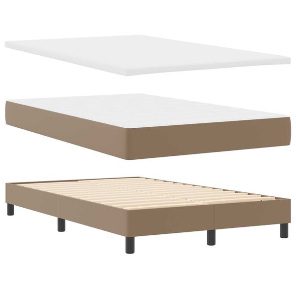 vidaXL Κρεβάτι με Στρώμα Cappuccino, 120x200 εκ, Τεχνητό Δέρμα