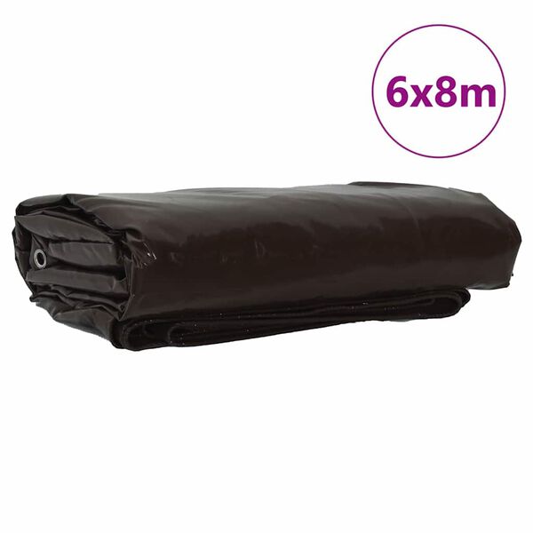 vidaXL &Tau;έ&nu;&tau;&alpha; 650g / m&sup2; &Kappa;&alpha;&phi;έ 6 x 8 m &Kappa;&alpha;&mu;&beta;ά&sigmaf; &mu;&epsilon; &epsilon;&pi;&iota;&kappa;ά&lambda;&upsilon;&psi;&eta; PVC