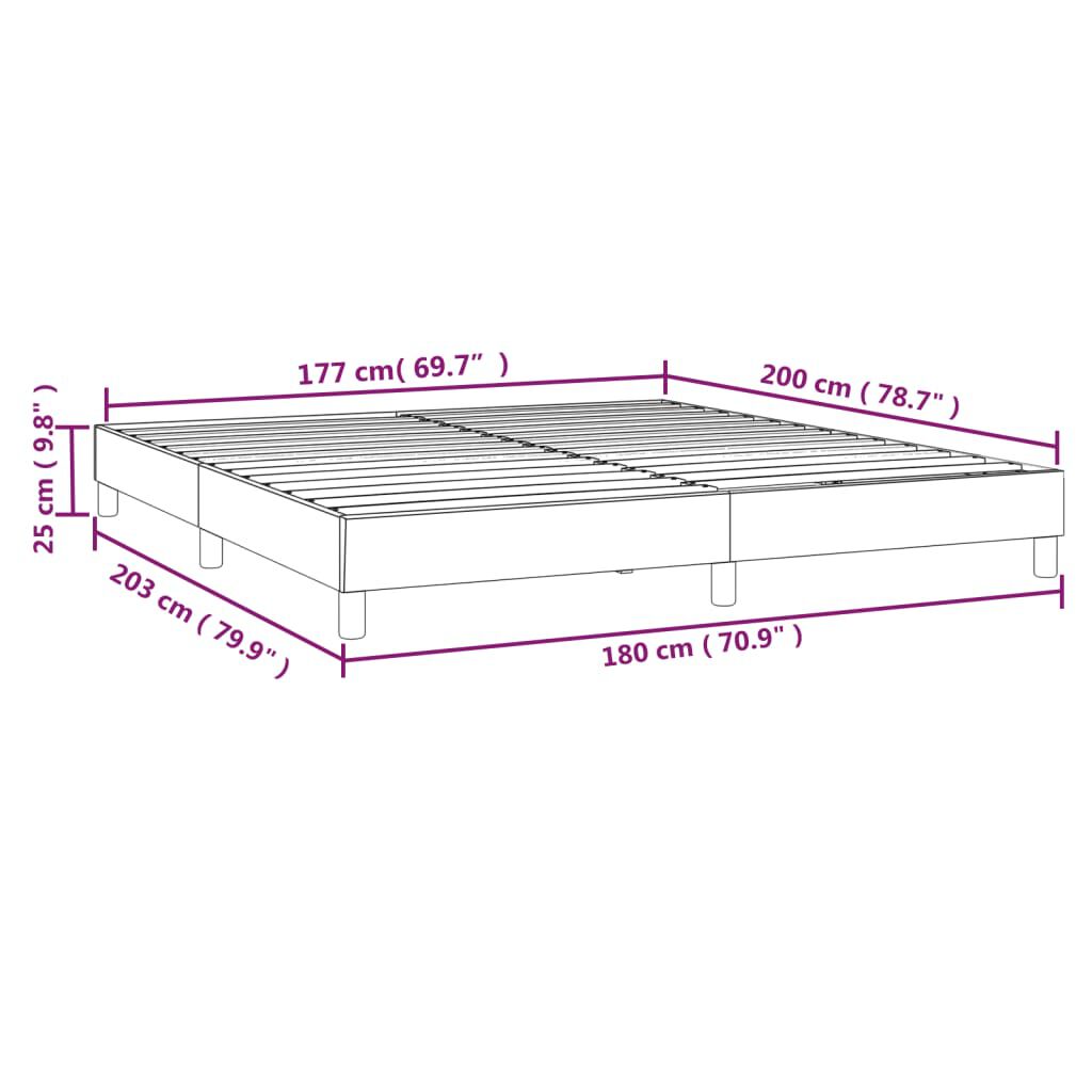 vidaXL Πλαίσιο Κρεβατιού Γκρι 180x200 εκ. από Συνθετικό Δέρμα