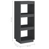 vidaXL Βιβλιοθήκη/Διαχωρ. Χώρου Γκρι 40x35x103 εκ. Μασίφ Ξύλο Πεύκου
