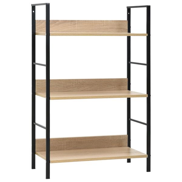 vidaXL Ραφιέρα 3 Επιπέδων Δρυς 60x27,6x90,5 εκ. Επεξεργασμένο Ξύλο