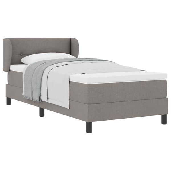 vidaXL Κρεβάτι box spring με στρώμα με στρώμα Taupe 80 x 200 cm ύφασμα