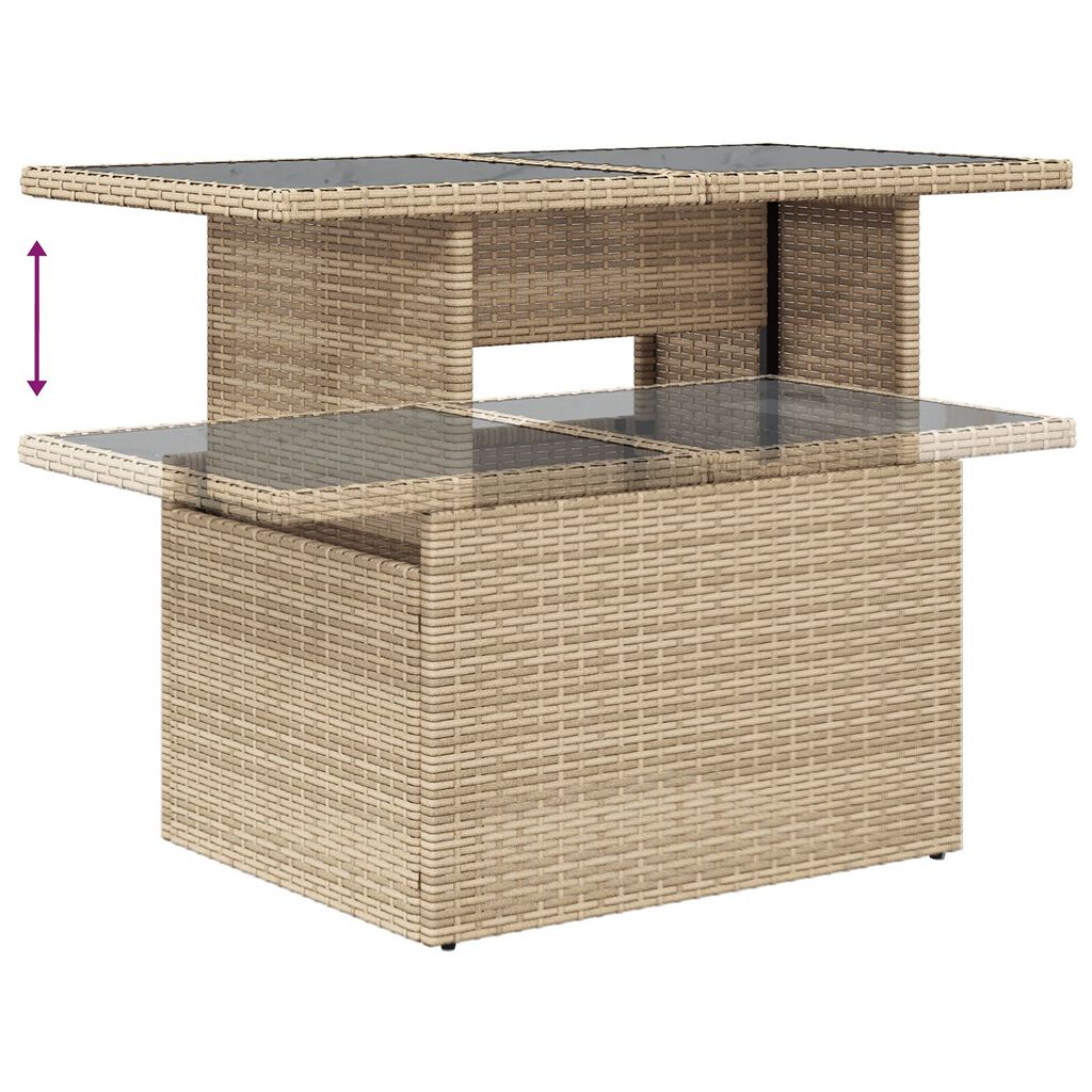 vidaXL Σετ Καναπέ Κήπου 7 pcs Μπεζ 100 x 55 x 73 εκ. Πολυ ράταν