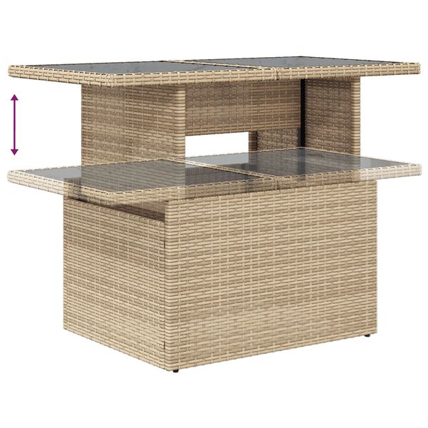 vidaXL Σετ Καναπέ Κήπου 7 pcs Μπεζ 100 x 55 x 73 εκ. Πολυ ράταν