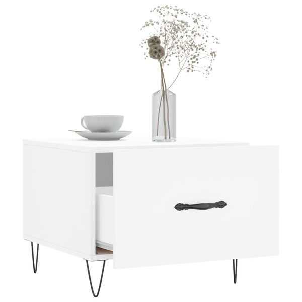 vidaXL Τραπεζάκι Σαλονιού Λευκό 50 x 50 x 40 εκ. από Επεξεργ. Ξύλο