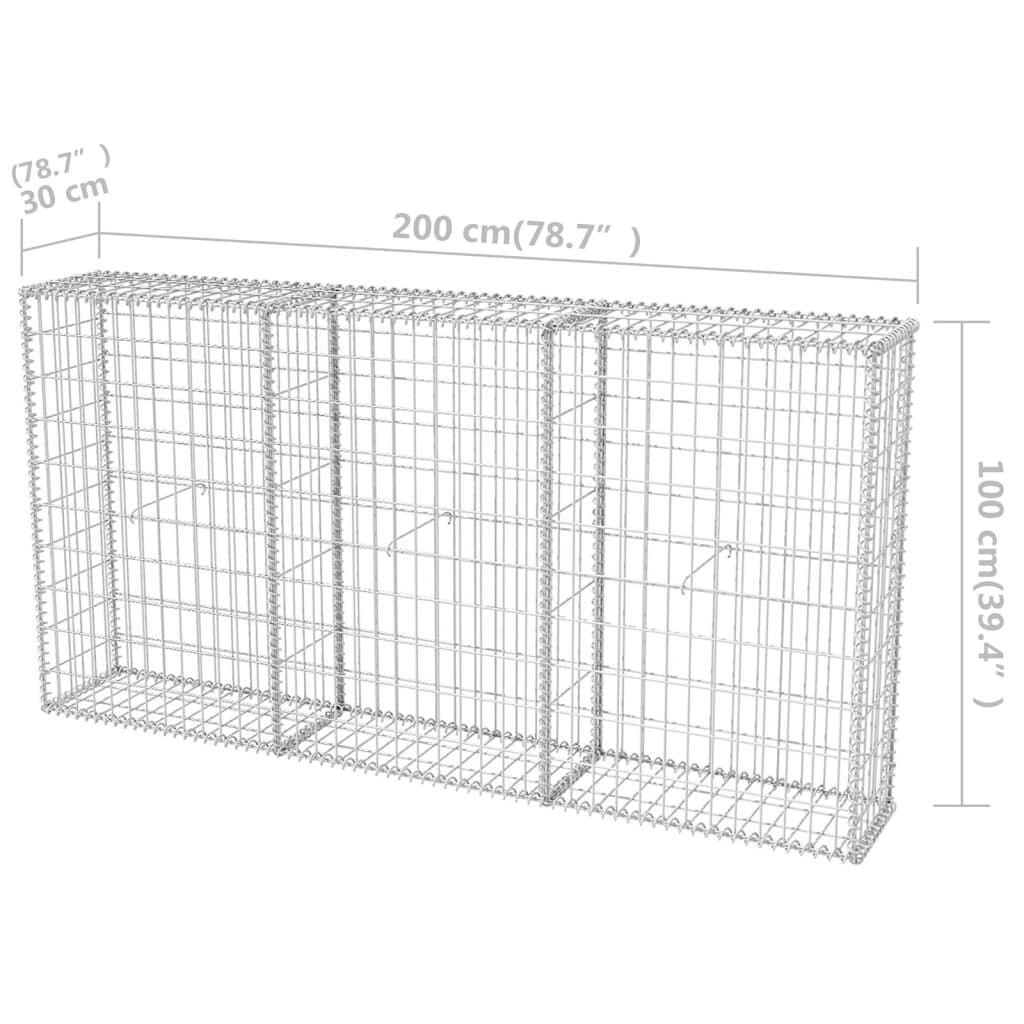 vidaXL Συρματοκιβώτιο 200 x 30 x 100 εκ. από Γαλβανισμένο Χάλυβα