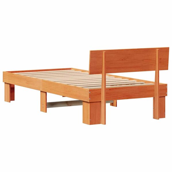 vidaXL Σκελετός Κρεβατιού Καφέ κεριού 90 x 200 cm Μασίφ ξύλο πεύκου