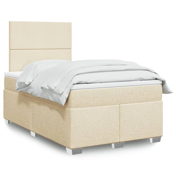 vidaXL &Kappa;&rho;&epsilon;&beta;ά&tau;&iota; Boxspring &mu;&epsilon; &Sigma;&tau;&rho;ώ&mu;&alpha; &Kappa;&rho;&epsilon;&mu; 120x190 &epsilon;&kappa;. &Upsilon;&phi;&alpha;&sigma;&mu;ά&tau;&iota;&nu;&omicron;