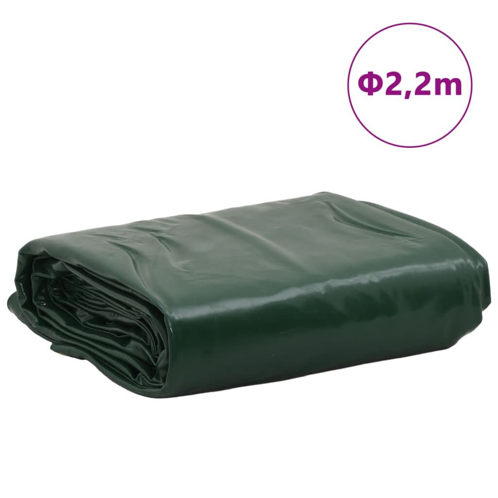 vidaXL Μουσαμάς Πράσινος Ø 2,2 μ. 650 γρ./μ²