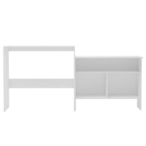 vidaXL Τραπέζι Μπαρ με 2 Επιφάνειες Λευκό 130 x 40 x 120 εκ.