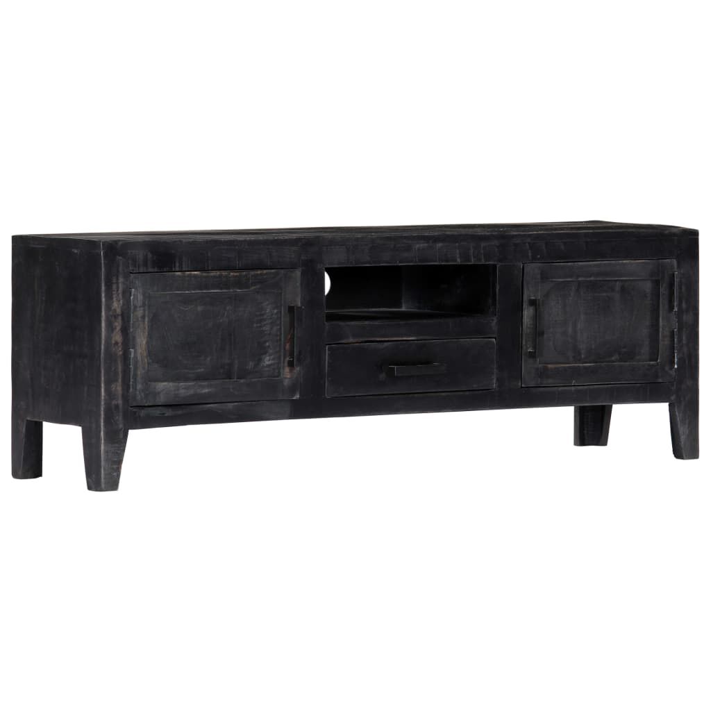vidaXL Έπιπλο Τηλεόρασης Μαύρο 118 x 30 x 40 εκ. από Μασίφ Ξύλο Μάνγκο