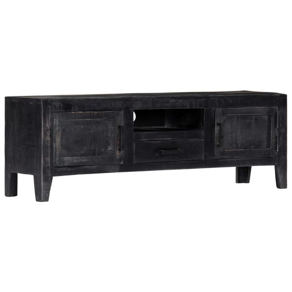vidaXL Έπιπλο Τηλεόρασης Μαύρο 118 x 30 x 40 εκ. από Μασίφ Ξύλο Μάνγκο