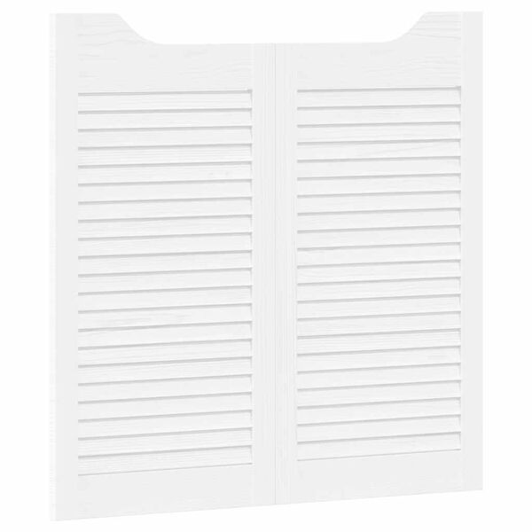 vidaXL Swing Doors Louvred Design 1 ζεύγος Λευκό 80x80 cm