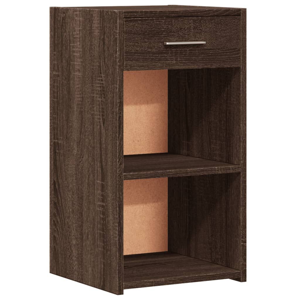 vidaXL Κομοδίνα 2 τεμ. Καφέ Δρυς 35x34x65 εκ. από Επεξεργ. Ξύλο