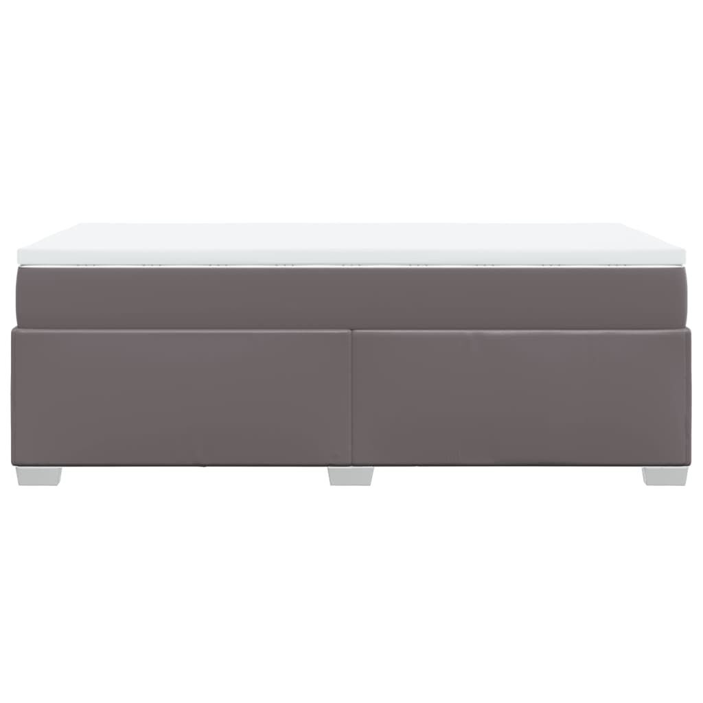 vidaXL Κρεβάτι Boxspring με Στρώμα Γκρι 80 x 200 εκ. Συνθετικό Δέρμα