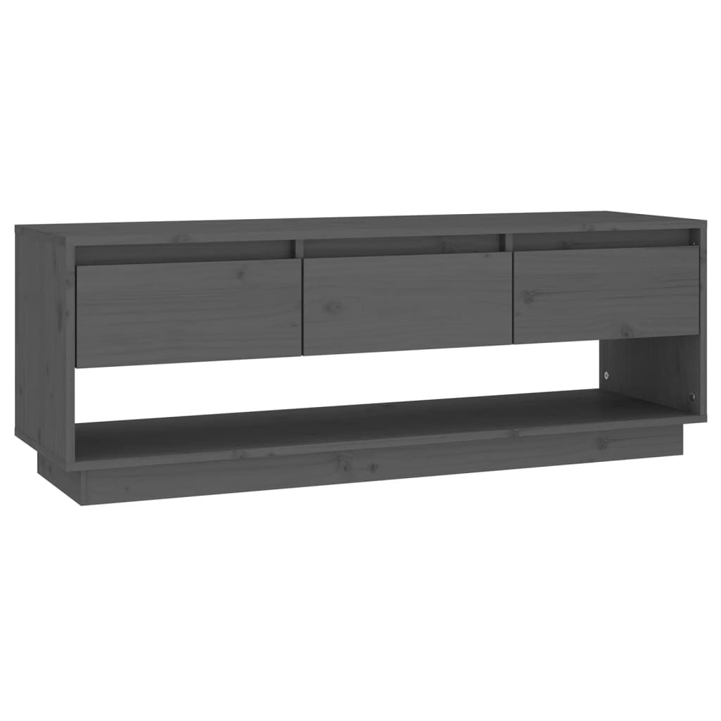 vidaXL Έπιπλο Τηλεόρασης Γκρι 110,5x34x40 εκ. από Μασίφ Ξύλο Πεύκου