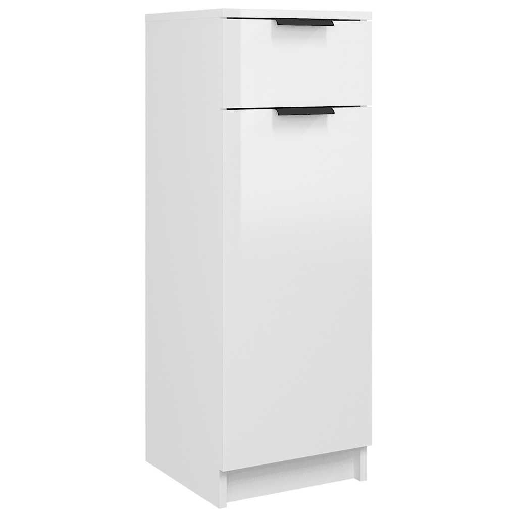vidaXL Ντουλάπι Μπάνιου Γυαλιστερό Λευκό 32x34x90 εκ. Επεξεργ. Ξύλο