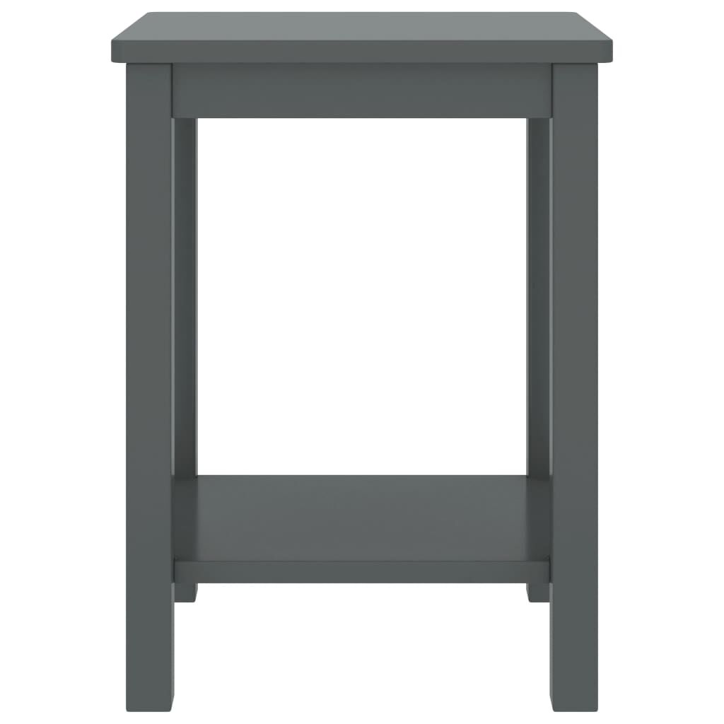 vidaXL Κομοδίνο Σκούρο Γκρι 35 x 30 x 47 εκ. από Μασίφ Ξύλο Πεύκου