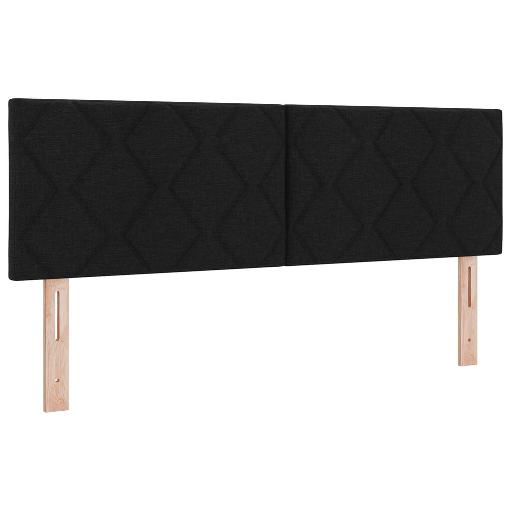 vidaXL Κρεβάτι με Στρώμα & LED Μαύρο 140x200 εκ. Ύφασμα