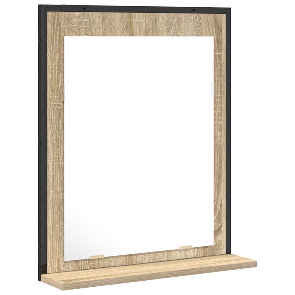 Καθρέφτης μπάνιου vidaXL με ράφι Sonoma Oak 50x12x60 εκ. Επεξεργασμένο ξύλο